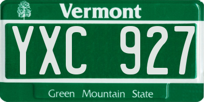 VT license plate YXC927