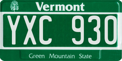 VT license plate YXC930