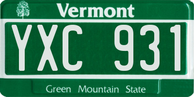 VT license plate YXC931