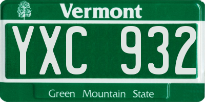 VT license plate YXC932
