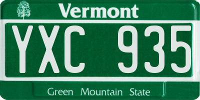 VT license plate YXC935