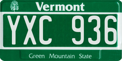 VT license plate YXC936
