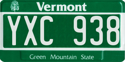 VT license plate YXC938