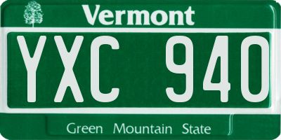 VT license plate YXC940