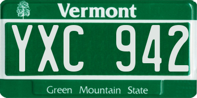 VT license plate YXC942
