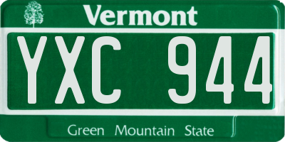 VT license plate YXC944