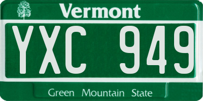 VT license plate YXC949