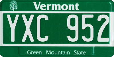 VT license plate YXC952