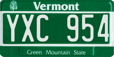VT license plate YXC954