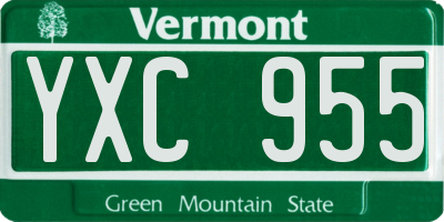 VT license plate YXC955