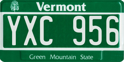 VT license plate YXC956