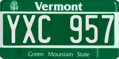 VT license plate YXC957