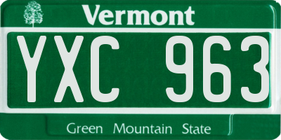 VT license plate YXC963