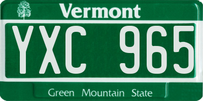 VT license plate YXC965