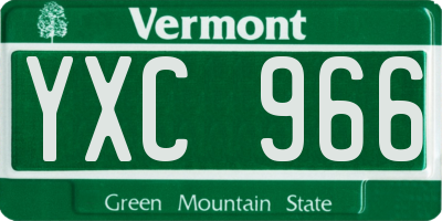 VT license plate YXC966