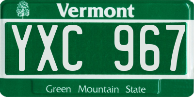 VT license plate YXC967