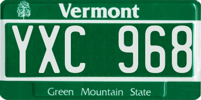 VT license plate YXC968