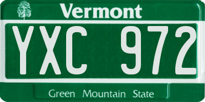 VT license plate YXC972