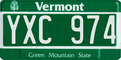 VT license plate YXC974