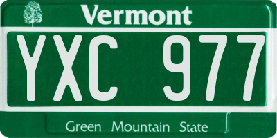 VT license plate YXC977
