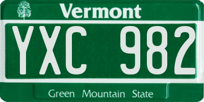 VT license plate YXC982