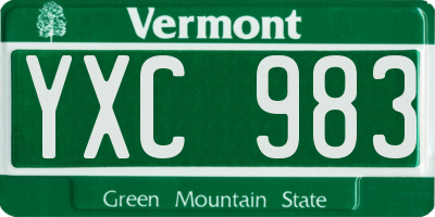VT license plate YXC983