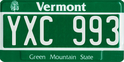 VT license plate YXC993