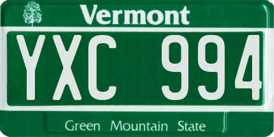 VT license plate YXC994