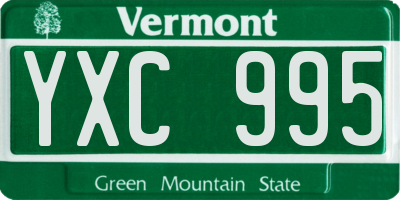 VT license plate YXC995