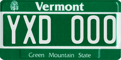 VT license plate YXD000