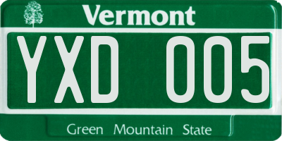 VT license plate YXD005