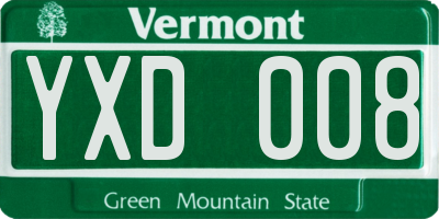 VT license plate YXD008