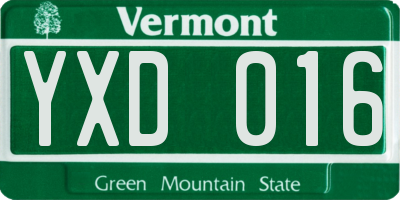 VT license plate YXD016