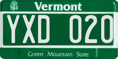 VT license plate YXD020
