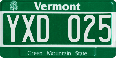 VT license plate YXD025