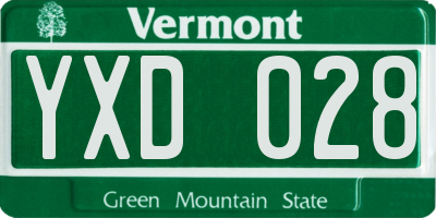 VT license plate YXD028