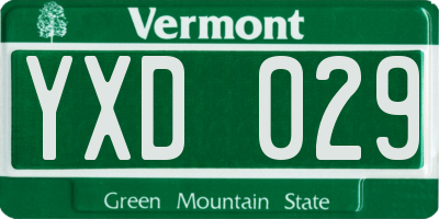VT license plate YXD029