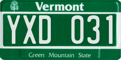 VT license plate YXD031