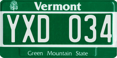 VT license plate YXD034
