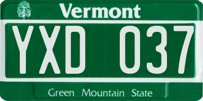 VT license plate YXD037