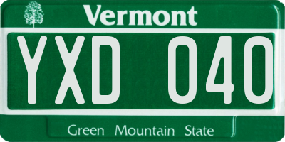VT license plate YXD040