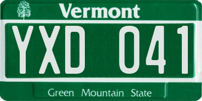 VT license plate YXD041