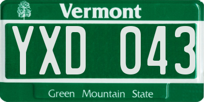 VT license plate YXD043