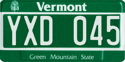VT license plate YXD045