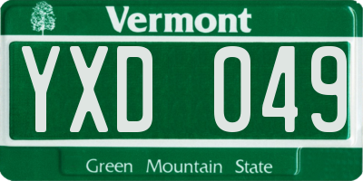 VT license plate YXD049