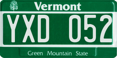 VT license plate YXD052
