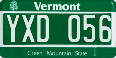 VT license plate YXD056