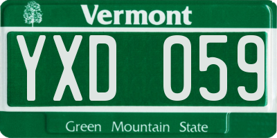 VT license plate YXD059