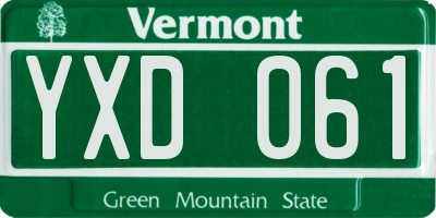 VT license plate YXD061