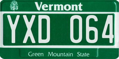 VT license plate YXD064